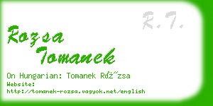 rozsa tomanek business card